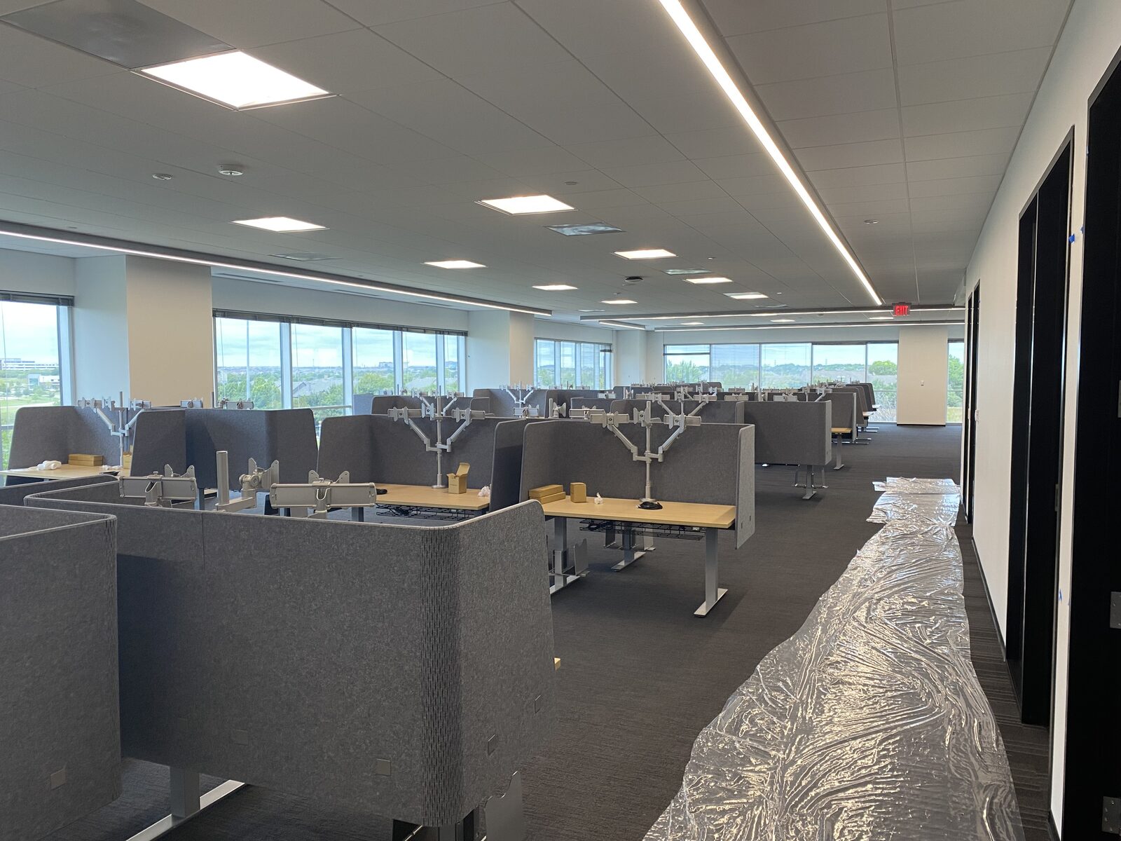 Commercial office build-out with new partitions and finishes