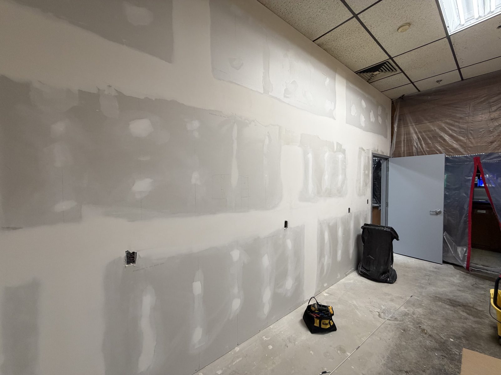 Drywall finishing at a Woods Remodel-Construction commercial project