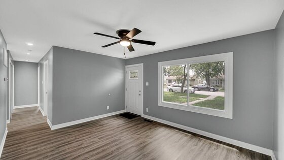 Vinyl plank flooring installed in a Hessville Hammond home